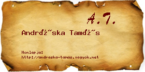 Andráska Tamás névjegykártya