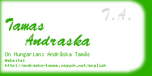 tamas andraska business card
