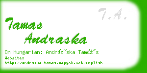 tamas andraska business card